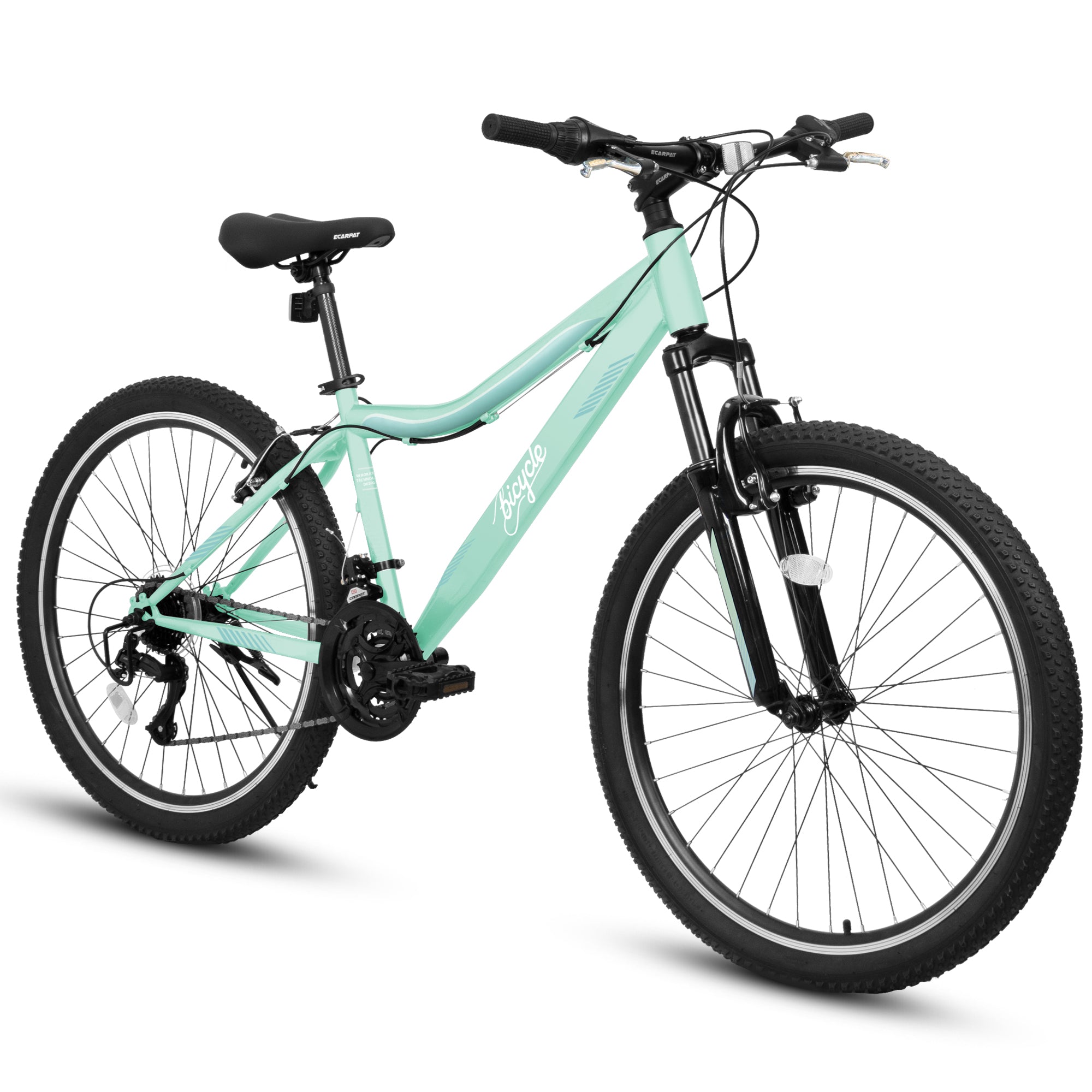 A26208D Mountain Bike 24 26 Inch, High-Density Carbon Steel Frame, 21 Speed, Front Suspension, Dual V-Brakes, Pre-Assembled For Men Women Teens