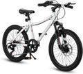 S20101 20 Inch Kids' Bike, Boys Girls Mountain Bike Ages 6-12, 7 Speed Teenager Children Kids' Bicycles, Front Suspension Disc Brake Rear V-Brake, High Steel Frame