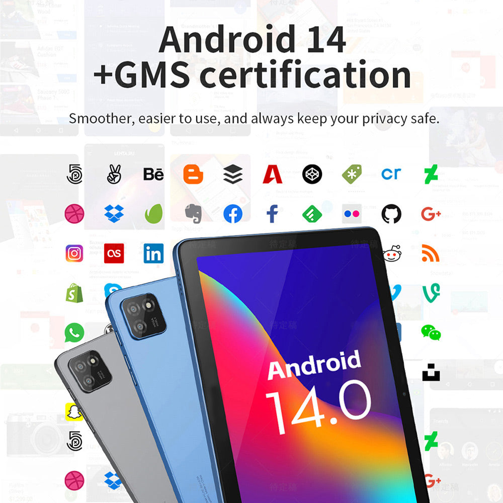 G-tab T9 Rockchip RK3562 Quad Core 3GB 3GB RAM 64GB ROM 10.1 Inch Android 14 Tablet PC  Grey