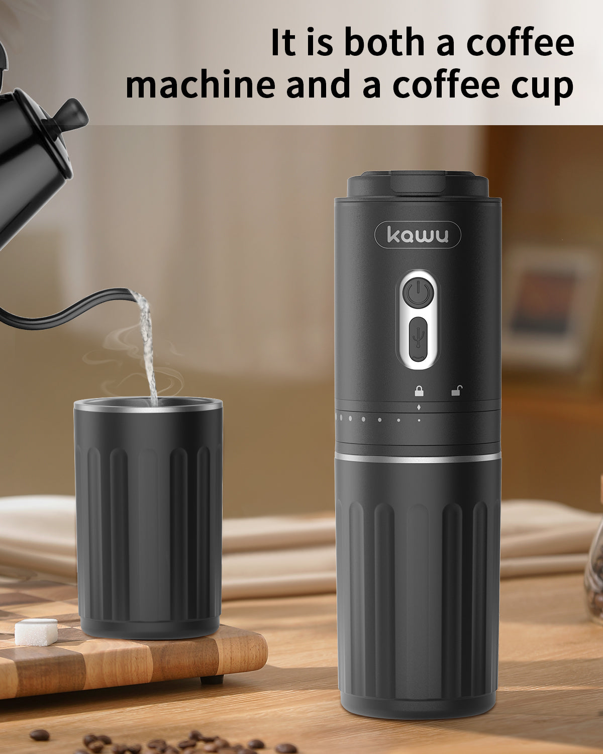 Kawu HAY-8311 Portable Coffee Grinder Black