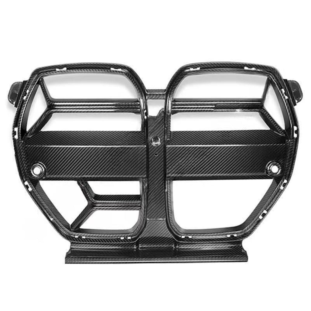 Automotive dry carbon fiber front bumper grille