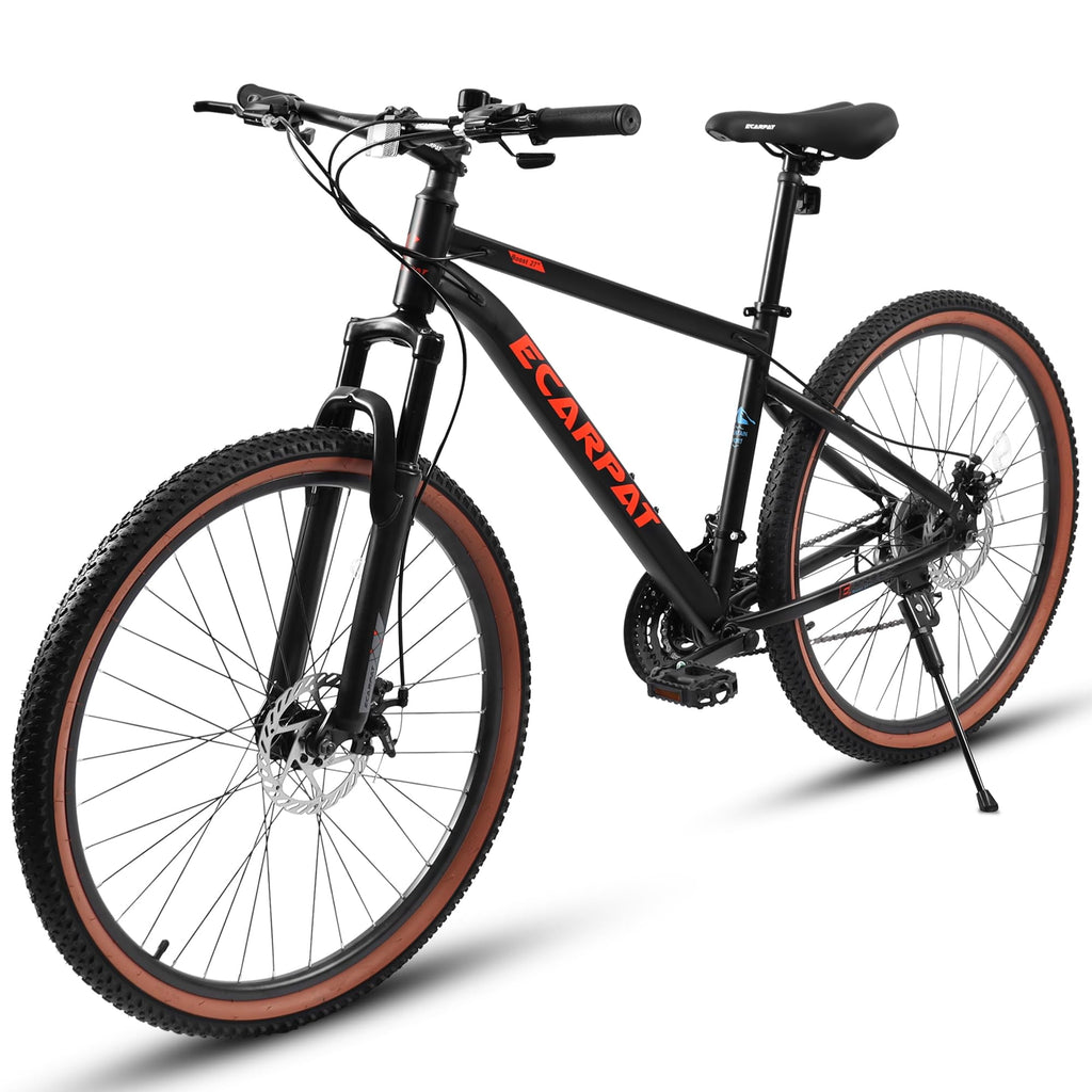 A27301 27.5 Inch Mountain Bike For Adults, Durable High Carbon Steel Frame, Disc Brakes, Stylish Brown Edge Tires, Ideal For Commuting And Outdoor Exploration
