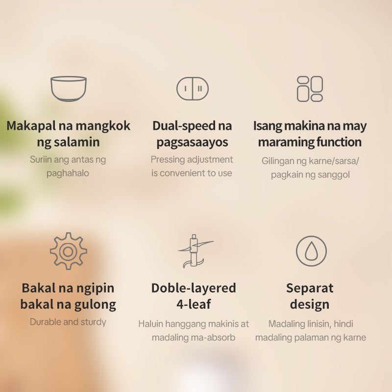 Fusu PY-37948 Food Processor Meat Grinder With Dual Blades