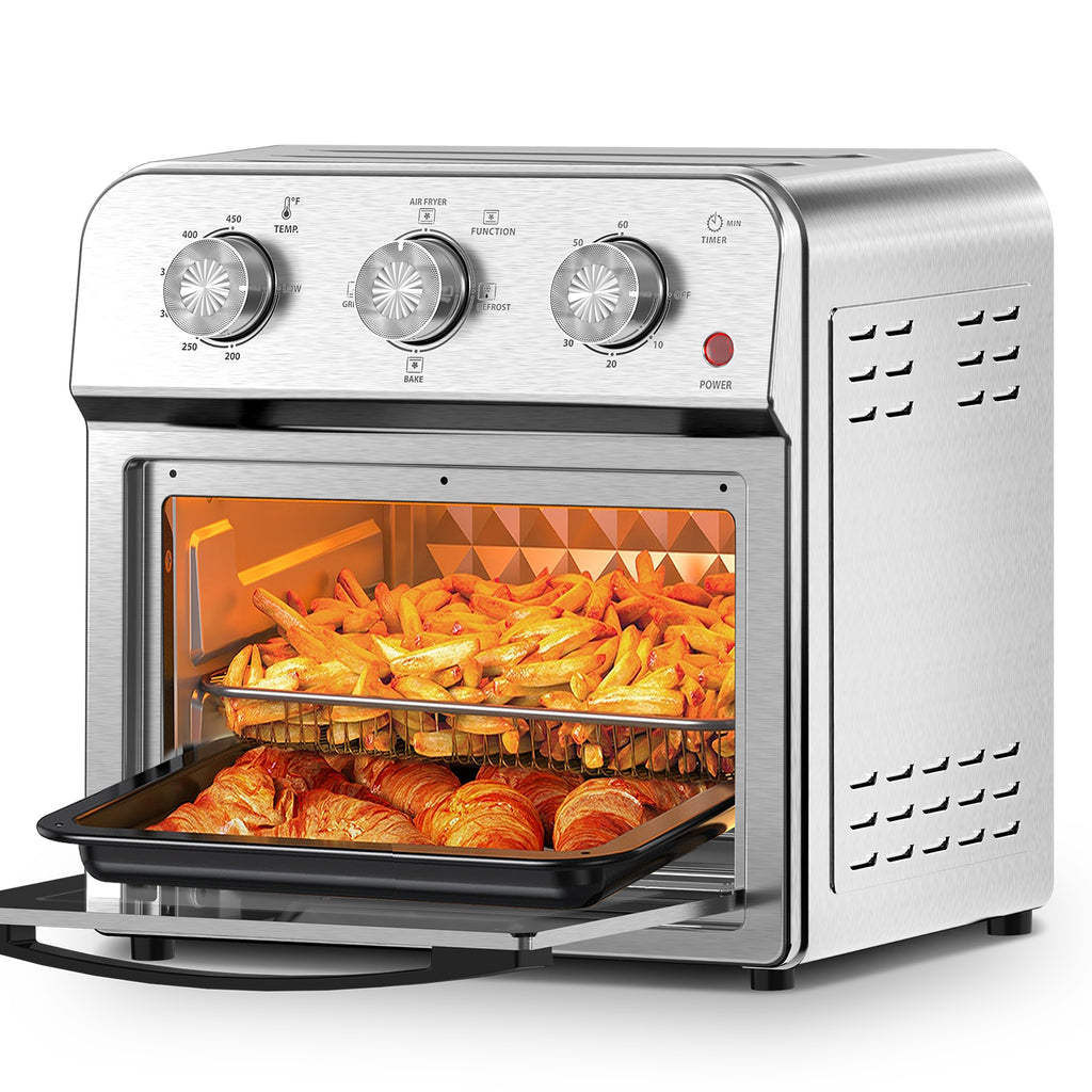 13QT Air Fryer Toaster Oven, Healthy Oil-Free Cooking, Multifunctional Convection Contertop Oven, Adjustable Time, Temp Control, Stainless Steel, Amazon Resale Prohibited