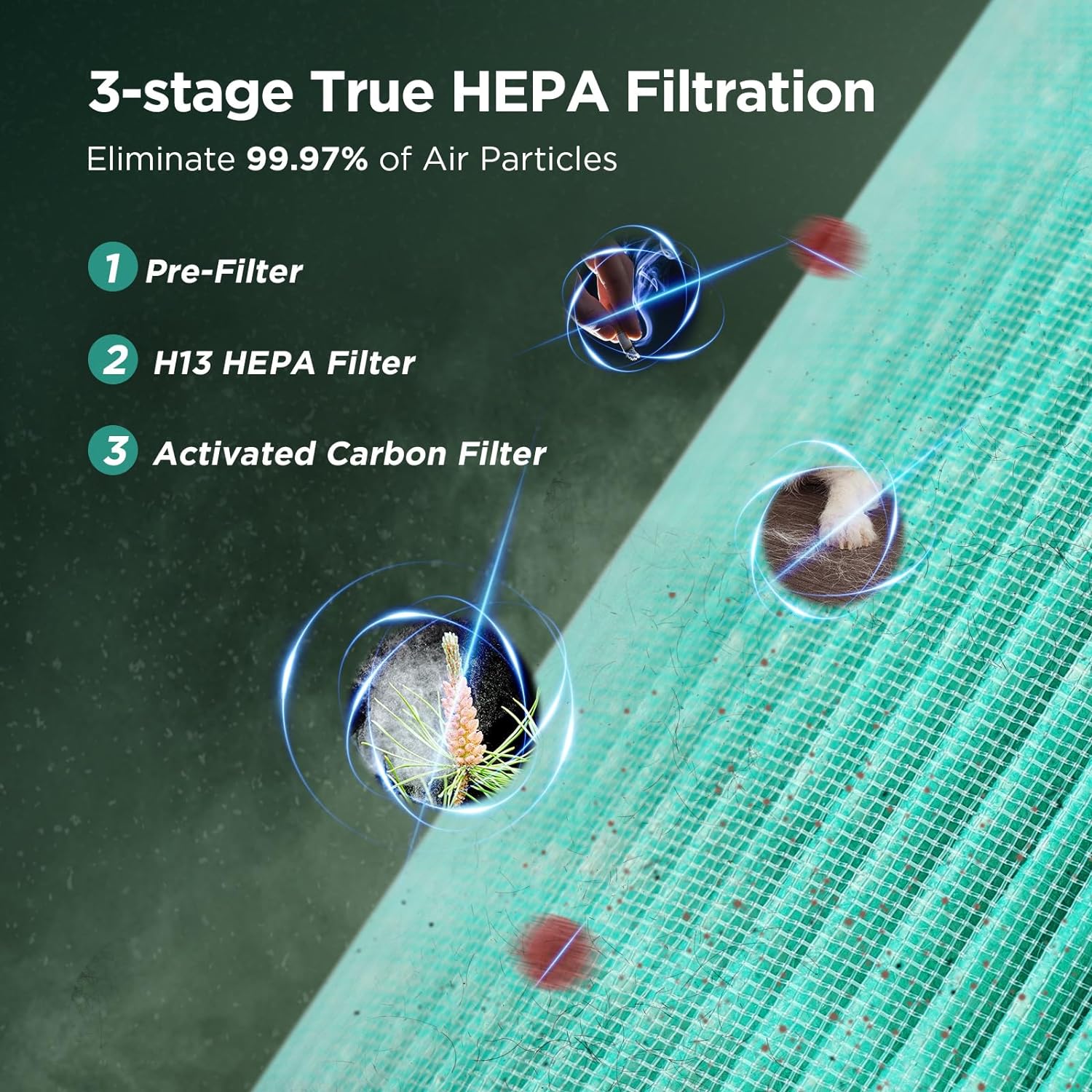 Air Purifiers For Home Bedroom H13 True HEPA Air Filter, Quiet Air Cleaner,Portable Small Air Purifier For Office, Living Room,Amazon Banned Sales Platform