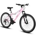 A26208D Mountain Bike 24 26 Inch, High-Density Carbon Steel Frame, 21 Speed, Front Suspension, Dual V-Brakes, Pre-Assembled For Men Women Teens