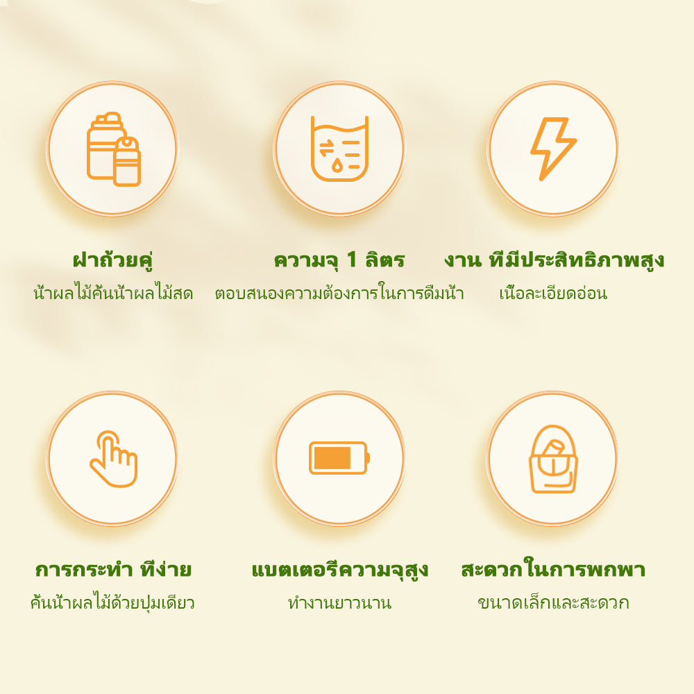 Kawu HAY-8302 Portable Juicer Cup Milkshake White