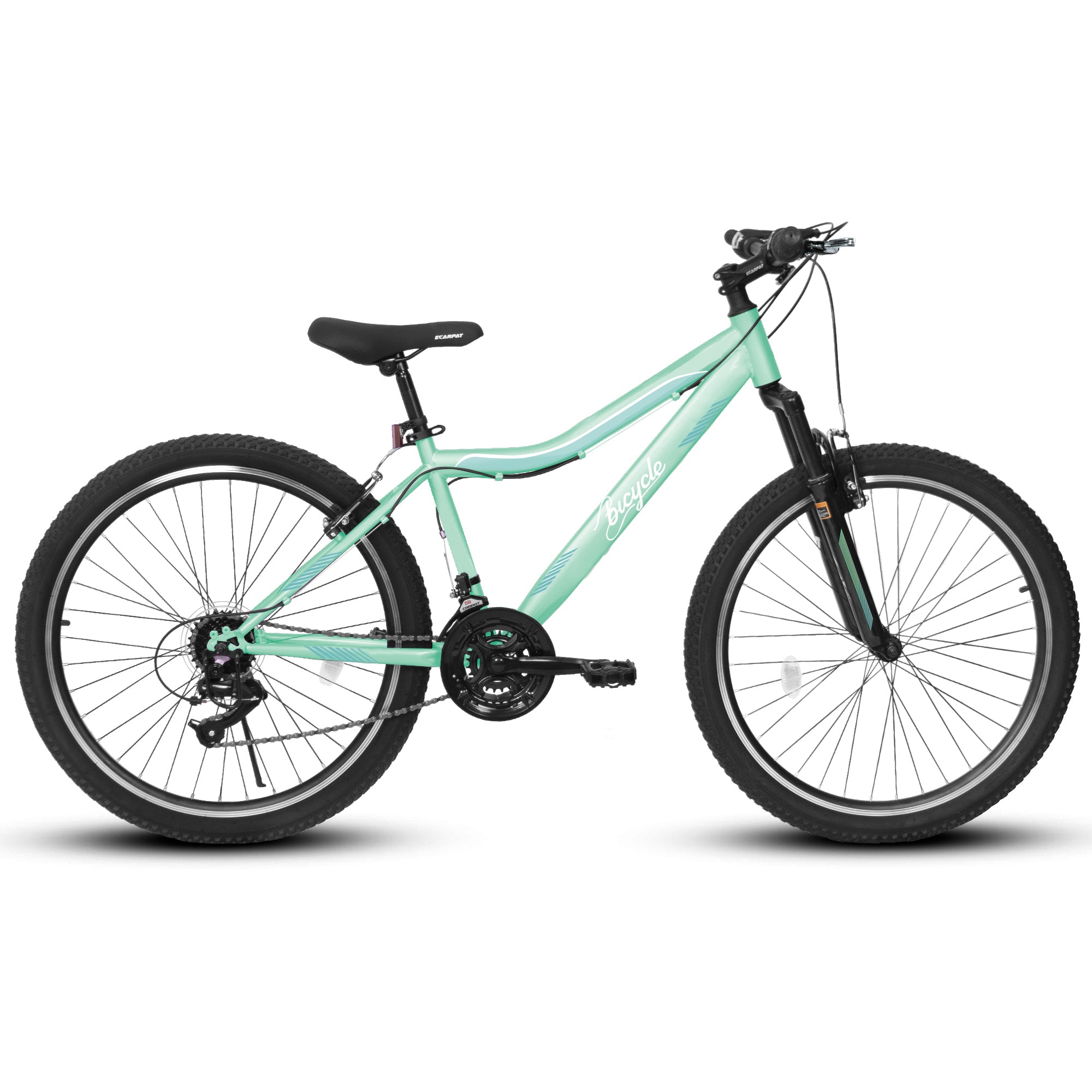 A26208D Mountain Bike 24 26 Inch, High-Density Carbon Steel Frame, 21 Speed, Front Suspension, Dual V-Brakes, Pre-Assembled For Men Women Teens