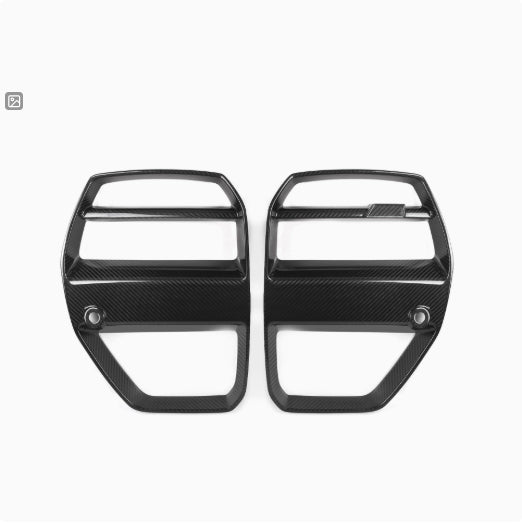 Automotive dry carbon fiber front bumper grille