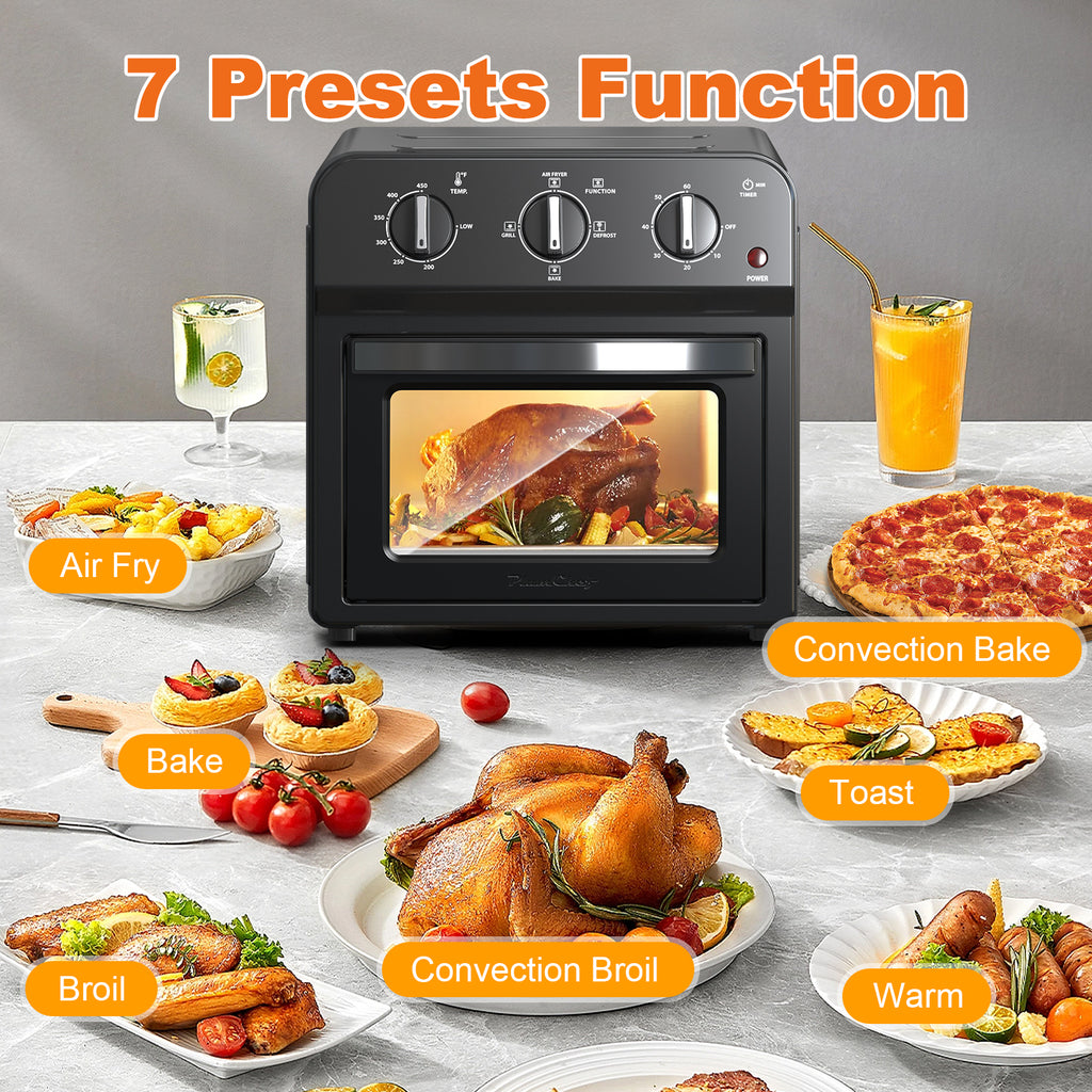 Family Size Air Fryer Toaster Oven Combo,13QT,Hot Air Circulation For Healthy Oil-Free Cooking, Multifunctional Convection Contertop Oven, Adjustable Time & Temp Control, Amazon Resale Prohibited