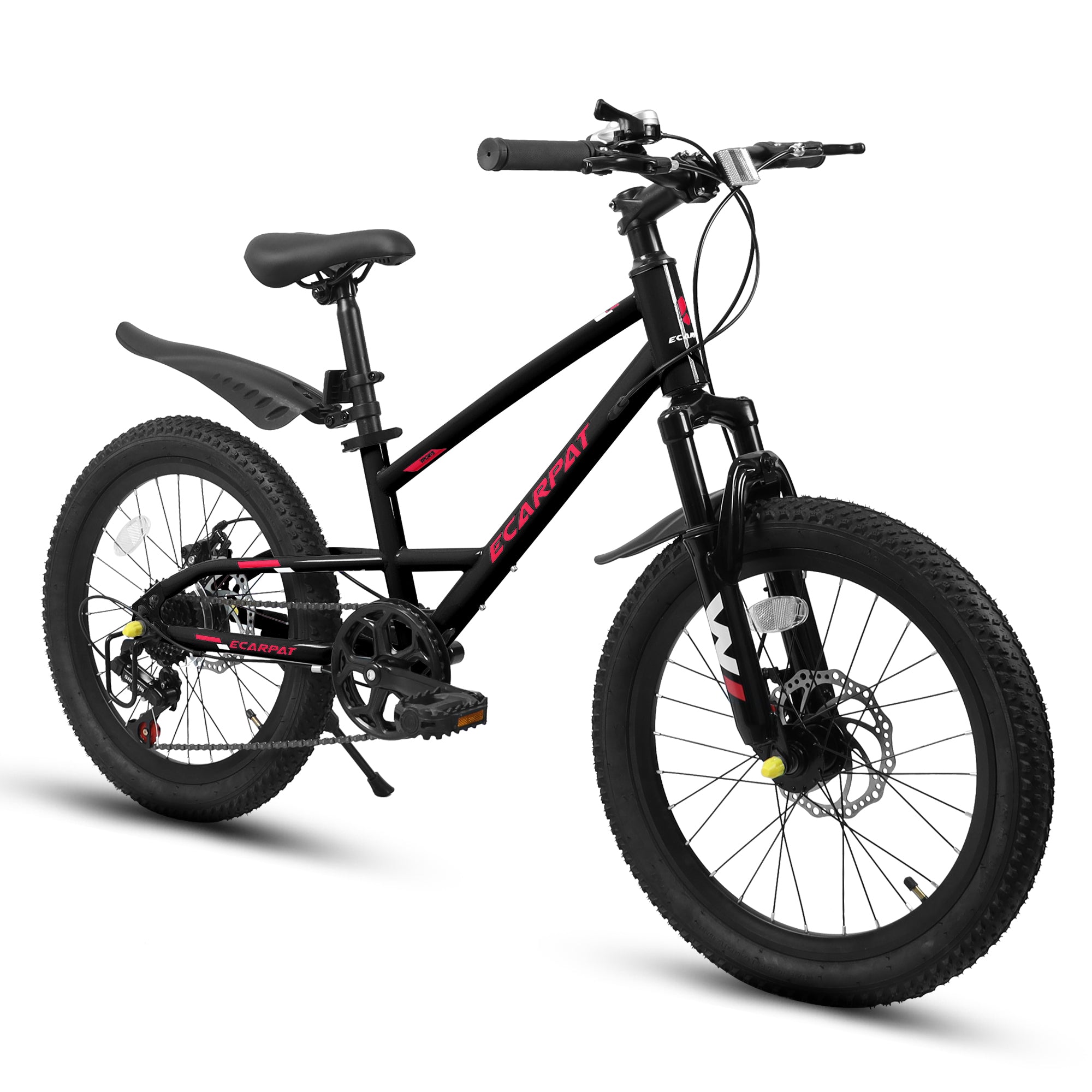 A20184 20 Inch Mountain Kids Bike For Boys & Girls, Ages 6-12, 7-Speed With Front Suspension