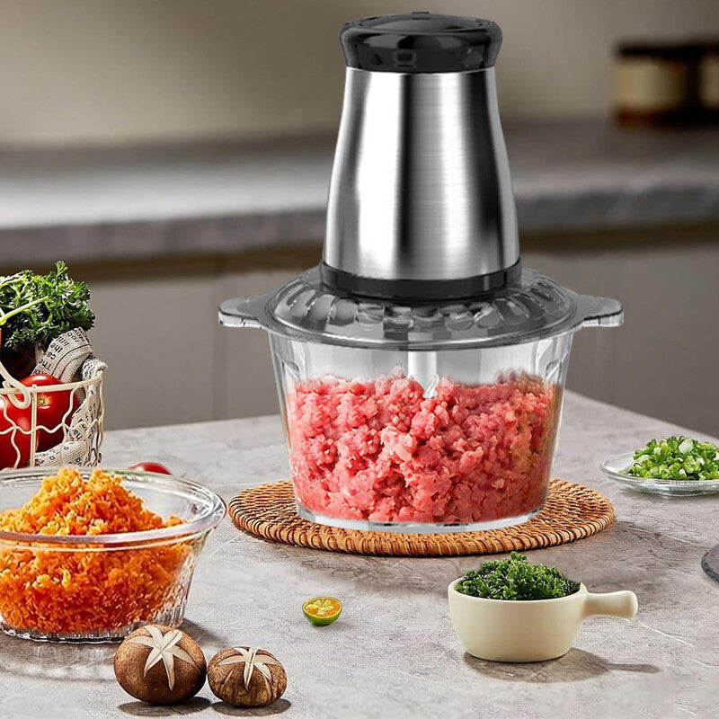 Food Processor Blender  2L Chopper Mixer Meat Spices Grinder Smoothie Maker