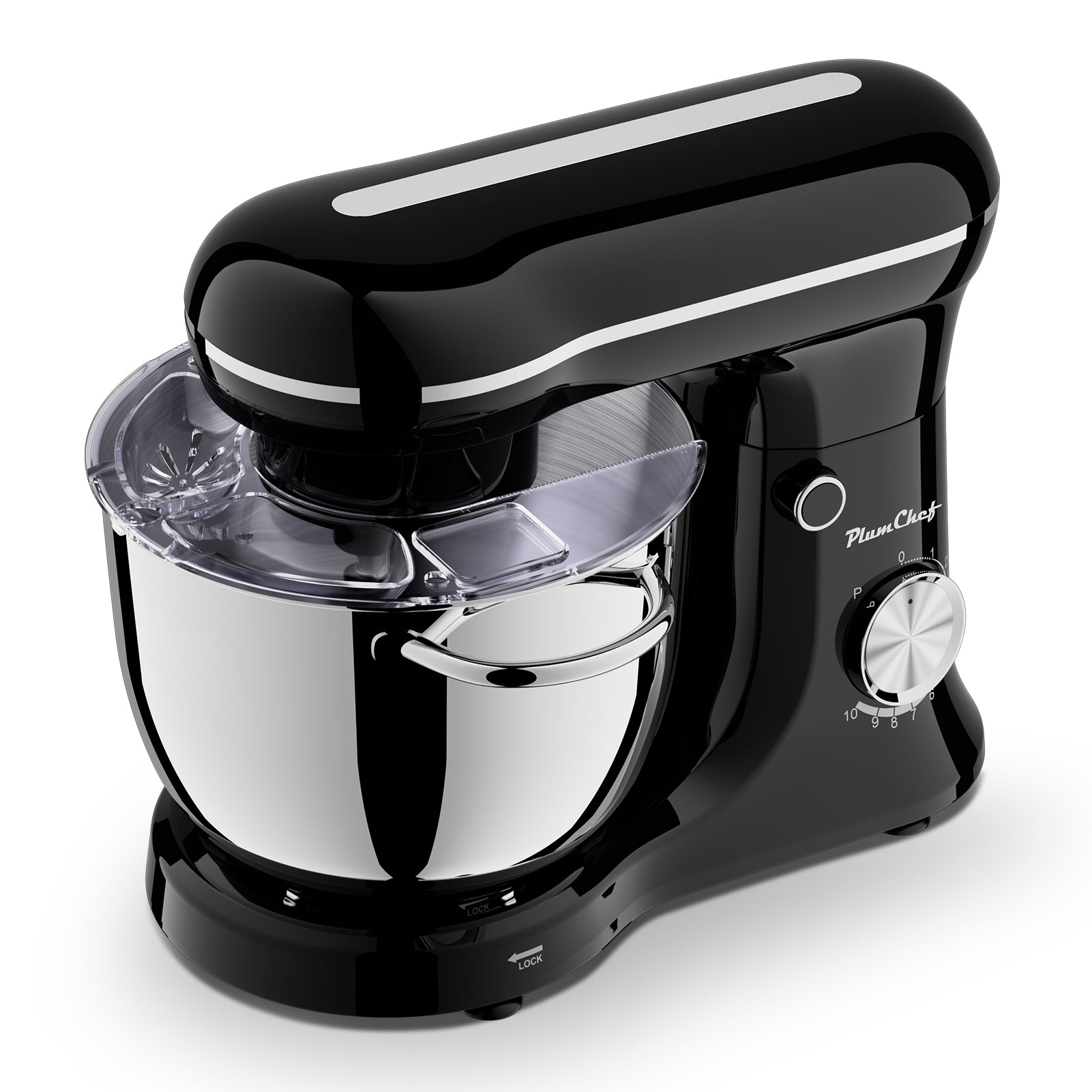 6QT Electric Stand Mixer, 10 Speed, Tilt-Head, Dough Mixer With Dishwasher Safe Stainless Steel Bowl, Flat Beater, Whisk For Baking, For Family Kitchens, Black, Amazon Resale Prohibited