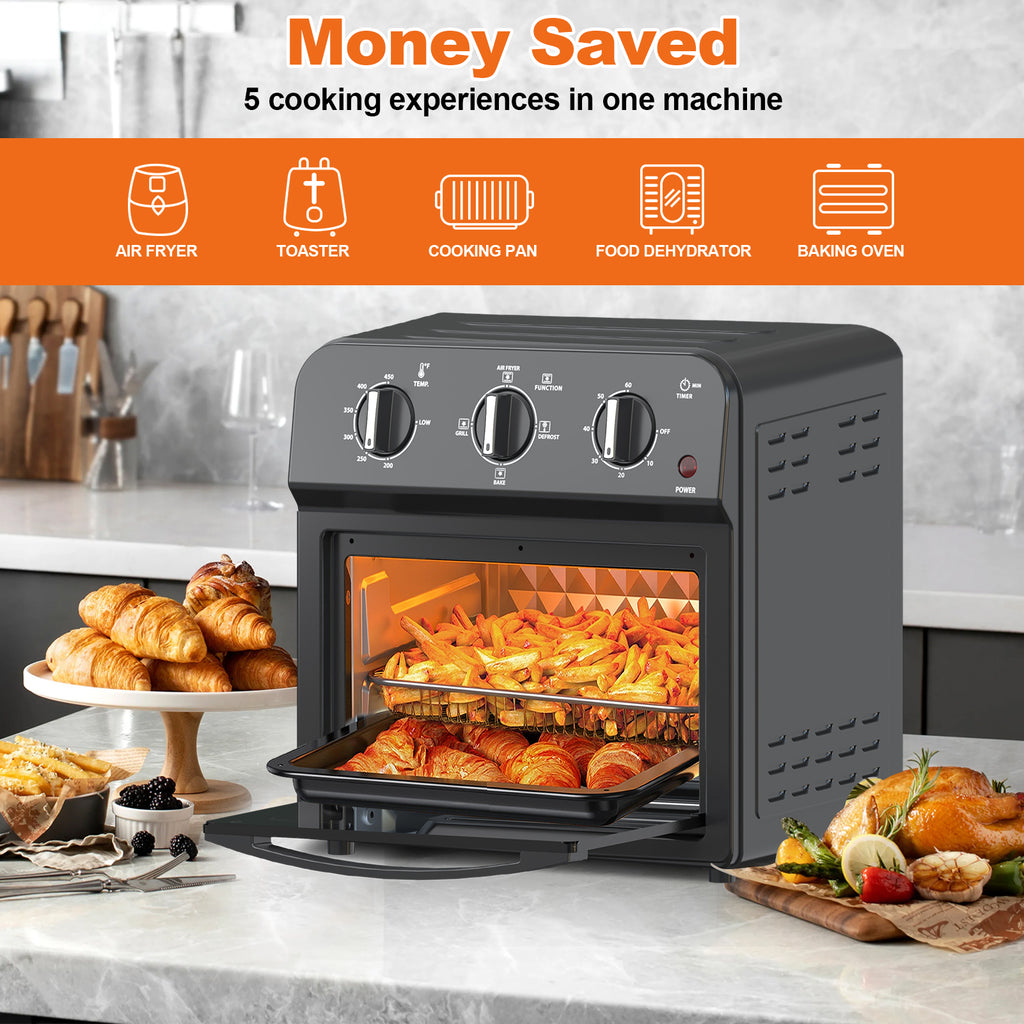 Family Size Air Fryer Toaster Oven Combo,13QT,Hot Air Circulation For Healthy Oil-Free Cooking, Multifunctional Convection Contertop Oven, Adjustable Time & Temp Control, Amazon Resale Prohibited