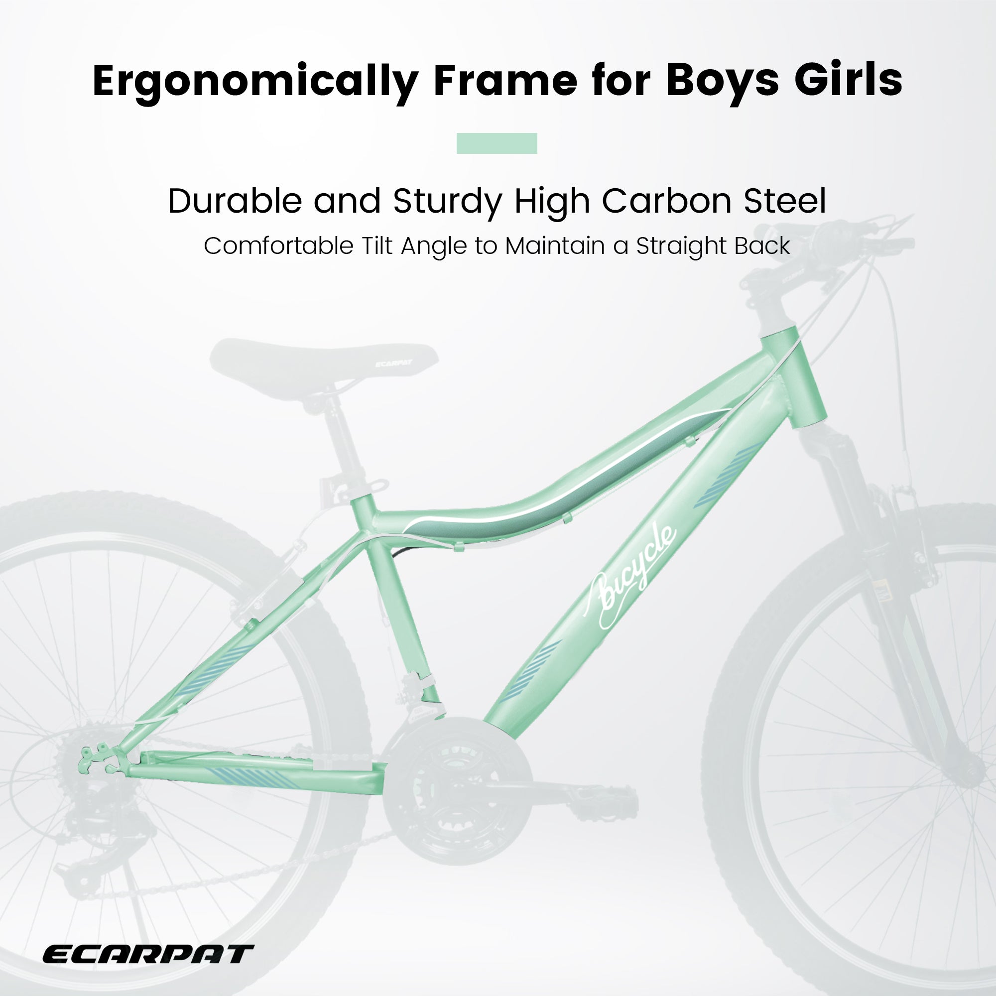 A26208D Mountain Bike 24 26 Inch, High-Density Carbon Steel Frame, 21 Speed, Front Suspension, Dual V-Brakes, Pre-Assembled For Men Women Teens