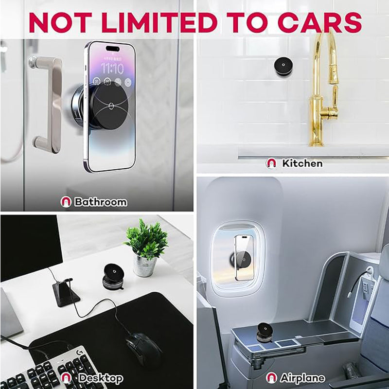 Car Phone Holder, Upgraded 360Adjustable Vacuum Suction 20X  Magnets