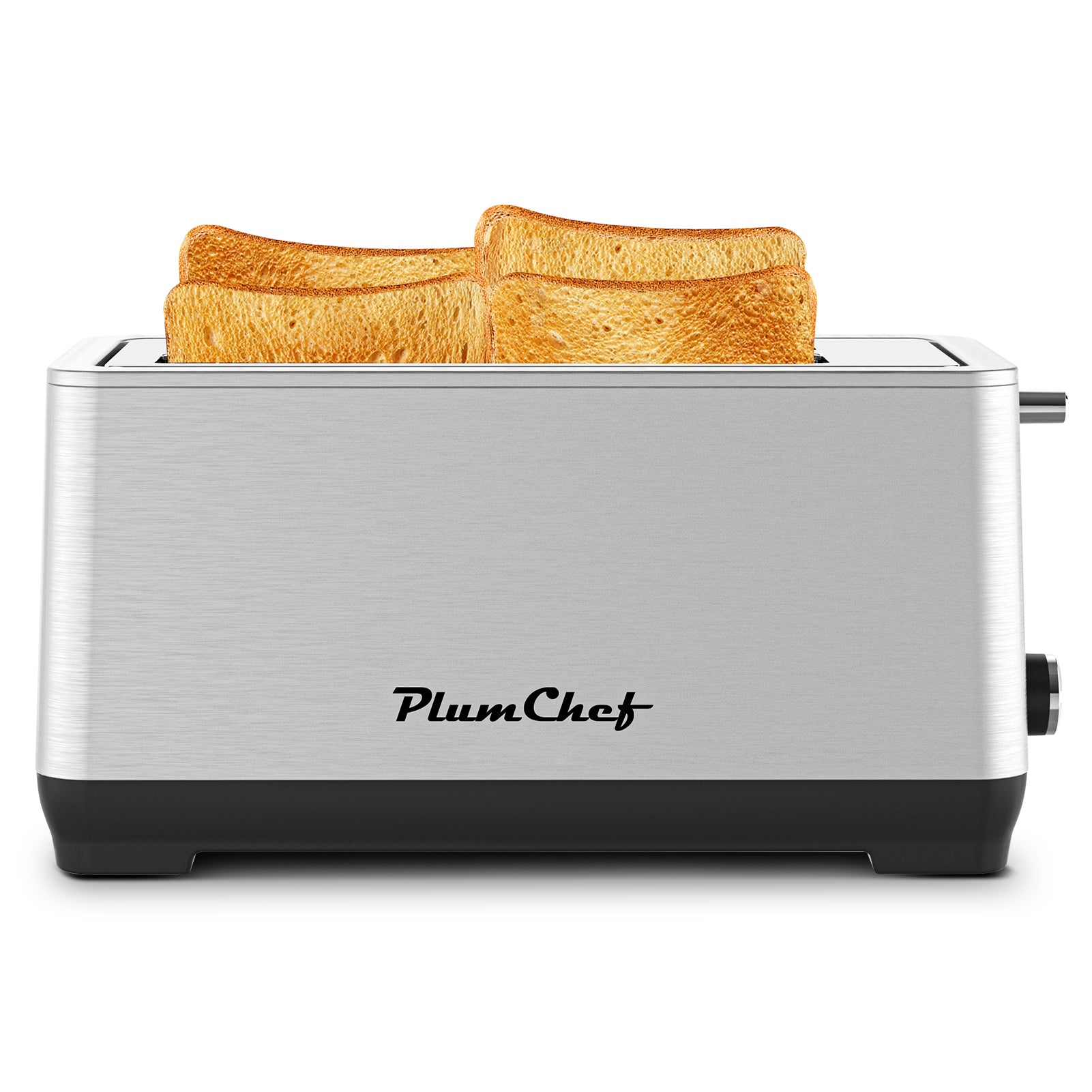 4-Slice Toaster, Extra Wide Long Slot Toaster, 6 Settings, Bagel, Defrost, Reheat, Removable Crumb Tray, Upgraded Stainless Steel, Silver, Amazon Resale Prohibited