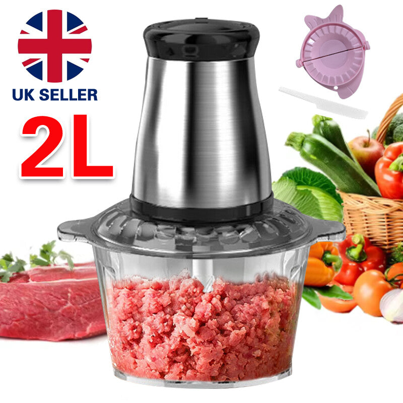 Food Processor Blender  2L Chopper Mixer Meat Spices Grinder Smoothie Maker