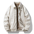 Winter Retro Minimalist Casual Lapel Fashionable Fleece-Lined Leather Jacket