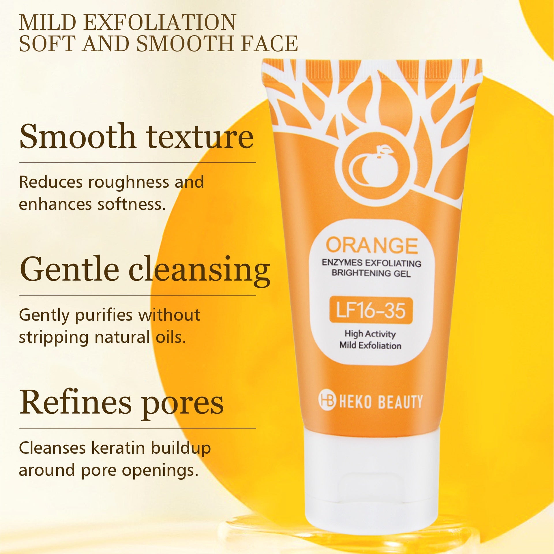Orange Enzyme Exfoliating Gel Facial Deep Cleansing Moisturizing Gentle Rubbing Mud Exfoliating Skin