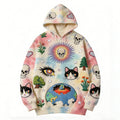 Mens Printed Sweatshirt With Hooded Pullover Style