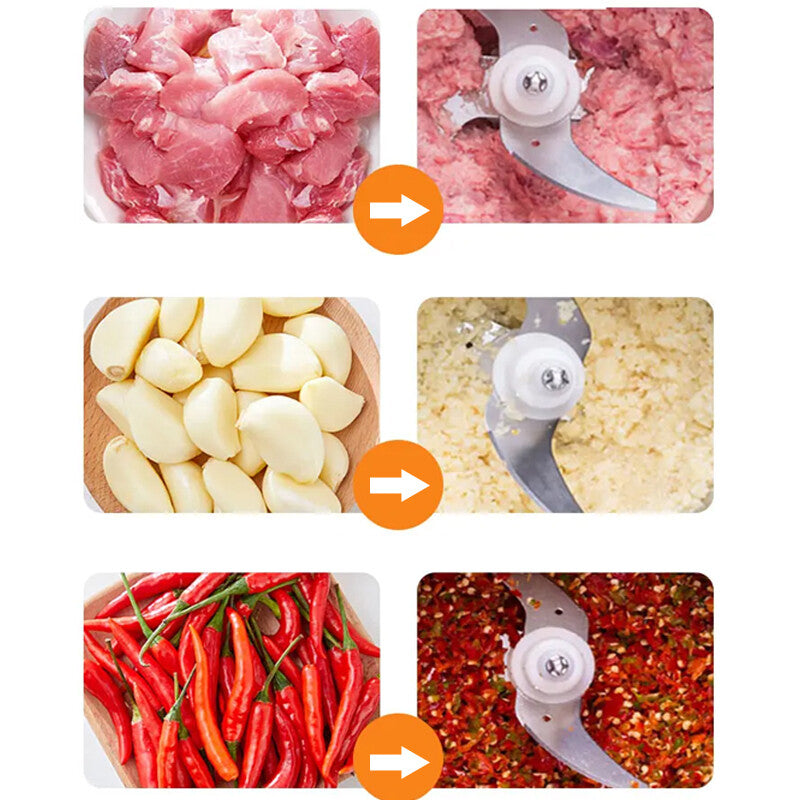 Food Processor Blender  2L Chopper Mixer Meat Spices Grinder Smoothie Maker