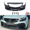 Mercedes C-Class W205 AMG Style Front Bumper with Carbon Fiber Lip 5 set
