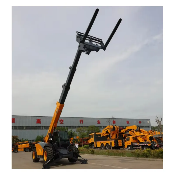 Heavy-Duty Telescopic Handler Forklift - All-Terrain Telehandler with Rotating Fork Attachment