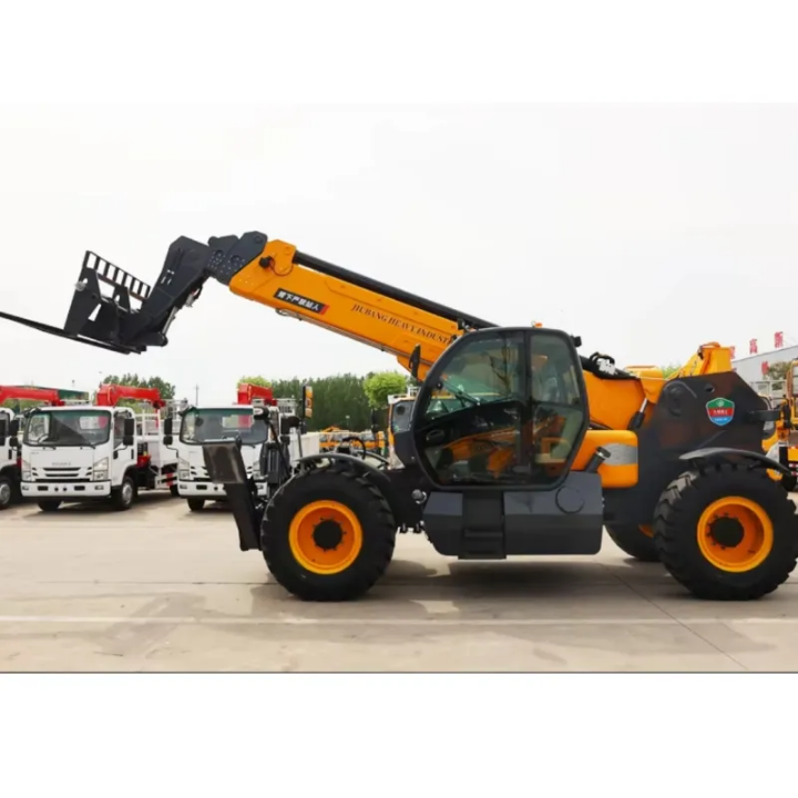 Heavy-Duty Telescopic Handler Forklift - All-Terrain Telehandler with Rotating Fork Attachment