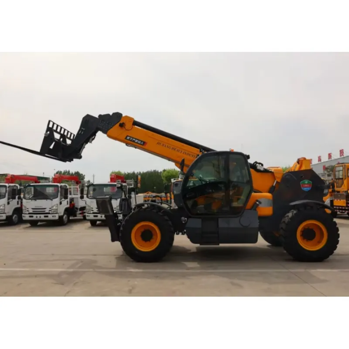 Heavy-Duty Telescopic Handler Forklift - All-Terrain Telehandler with Rotating Fork Attachment